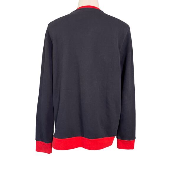 Fila Colorblock Crewneck Sweatshirt Navy Red White Mens Size Large - Picture 5 of 7